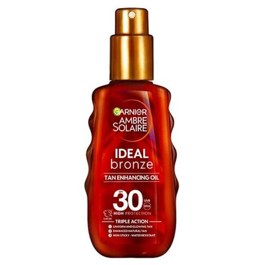 Garnier Ambre Solaire Ideal Bronze SPF30 Tan Enhancing Protection Oil 150ml (Case of 6)