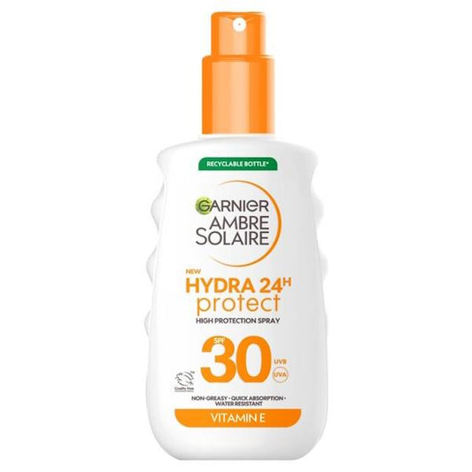 Garnier Ambre Solaire Hydra 24 Protect SPF30 Sun Spray 150ml (Case of 6)