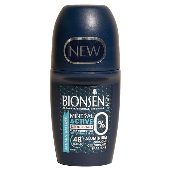 Bionsen Aluminium Free For Men Mineral Active Deodorant Roll On 50ml (Case of 12)