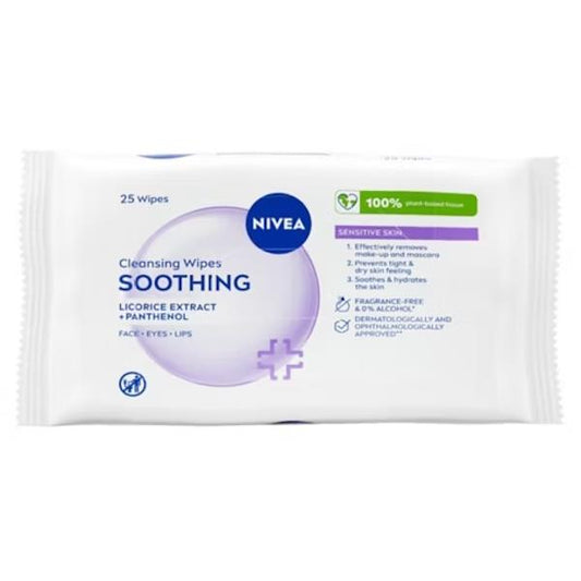 Nivea Soothing Cleansing Wipes 25 Wipes (Case of 6)