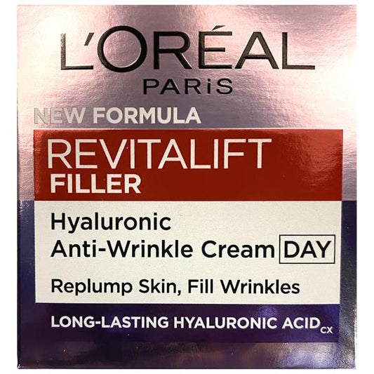 L'Oreal Revitalift Filler Hyaluronic Anti-Wrinkle Day Cream 50ml (Case of 6)