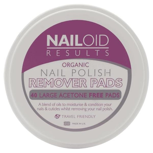 Nailoid Organic 40 Large Acetone Free Nail Polish Remover Pads (Case of 12)