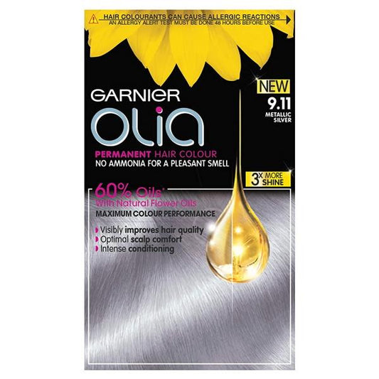 Garnier Olia Permanent Hair Colour 9.11 Metallic Silver (Case of 3)