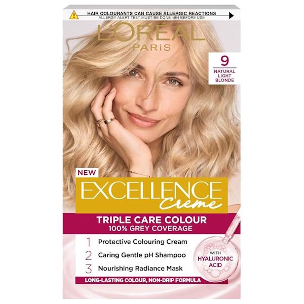 L'Oreal Excellence Creme Triple Care Colour 9 Natural Light Blonde (Case of 3)