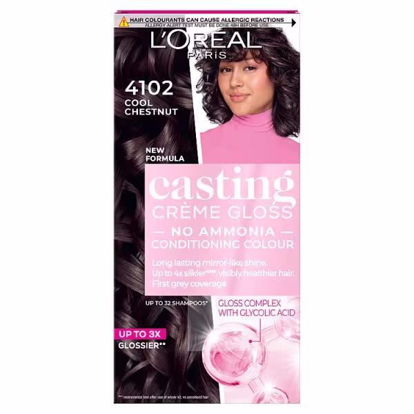 (LT) L'Oreal Casting Creme Gloss Semi-Permanent Hair Colour 4102 Cool Chestnut (Case of 3)