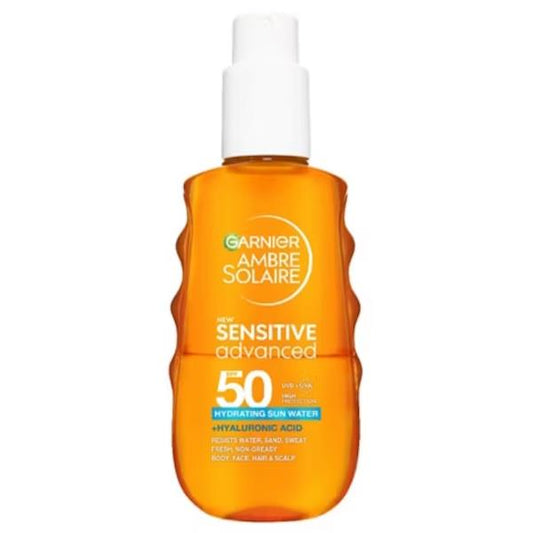 Garnier Ambre Solaire Sensitive Advanced Hydrating Sun Water SPF50 150ml (Case of 6)