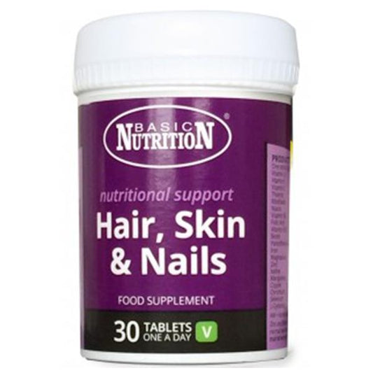 Basic Nutrition Hair Skin & Nails 30 Tablets (Case of 6)