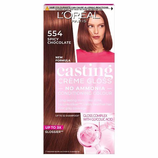 (LT) L'Oreal Casting Creme Gloss Semi-Permanent Hair Colour 554 Spicy Chocolate (Case of 3)