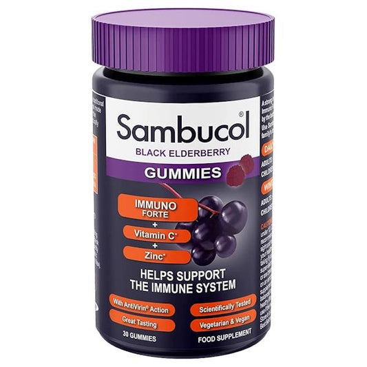 Sambucol Immuno Forte 30 Black Elderberry Gummies (Case of 6)