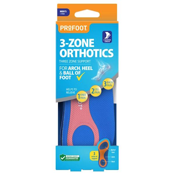 (LT) Profoot 3-Zone Orthotics Men's 1 Pair (Case of 3)
