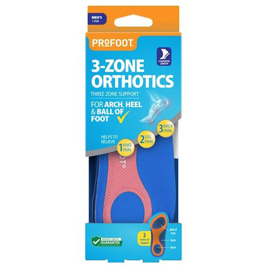 (LT) Profoot 3-Zone Orthotics Men's 1 Pair (Case of 3)