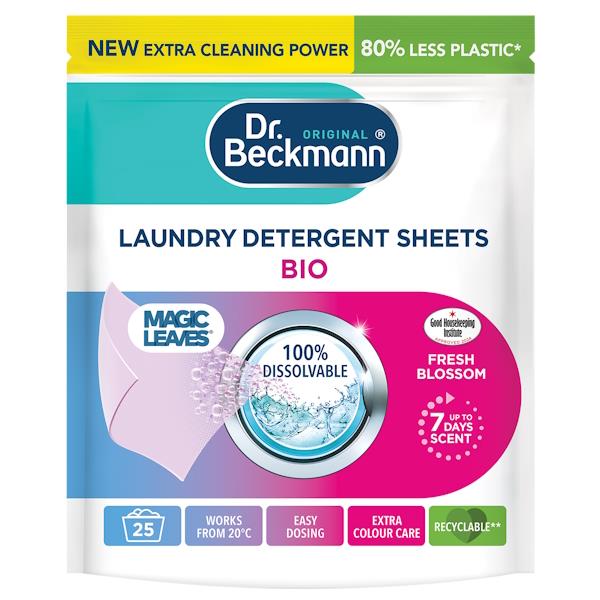 Dr Beckmann Laundry Detergent Sheets Bio 25 Sheets (Case of 10)