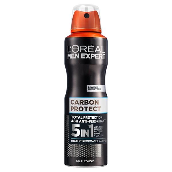 L'Oreal Men Expert Carbon Protect Anti-Perspirant Spray 150ml (Case of 6)