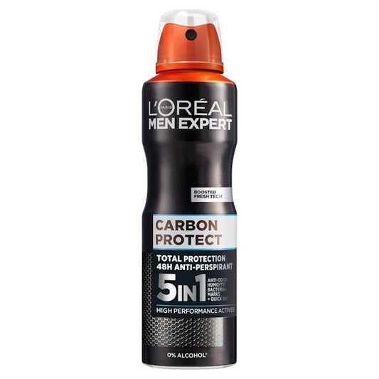 L'Oreal Men Expert Carbon Protect Anti-Perspirant Spray 150ml (Case of 6)