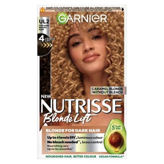Garnier Nutrisse Blonde Lift Permanent Colour UL2 Caramel Blonde (Case of 3)