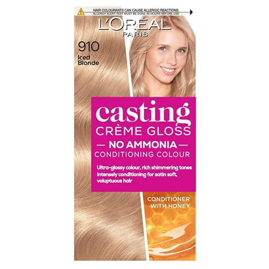 L'Oreal Casting Creme Gloss Semi-Permanent Hair Colour 910 Iced Blonde (Case of 3)