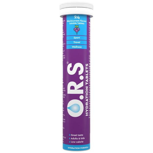 O.R.S Hydration Tablets 24 Blackcurrant Flavour Tablets (Case of 6)
