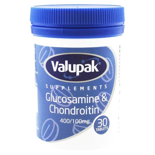 Valupak Supplements Glucosamine & Chondroitin 400/100mg 30 Tablets (Case of 6)