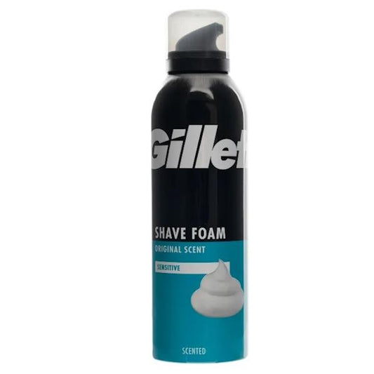 Gillette Shave Foam Original Scent Sensitive 200ml (Case of 6)