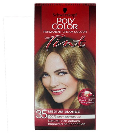 Schwarzkopf Poly Color Tint Permanent Cream Colour 35 Medium Blonde (Case of 3)