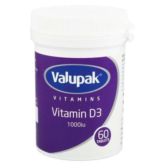 Valupak Vitamins Vitamin D3 1000iu 60 Tablets (Case of 6)