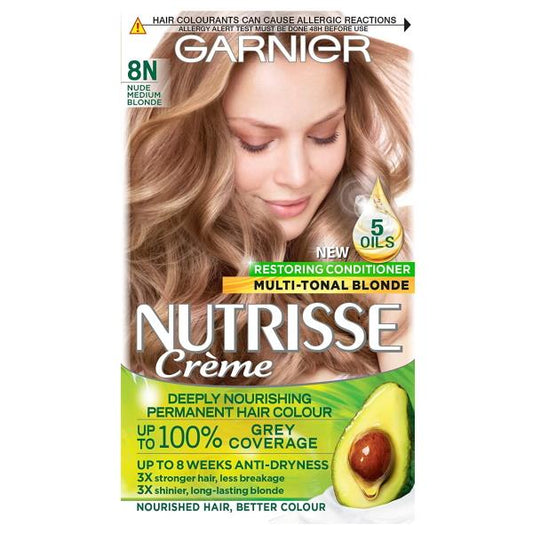 (LT) Garnier Nutrisse Creme Permanent Colour 8N Nude Medium Blonde (Case of 3)