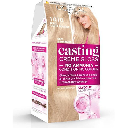 L'Oreal Casting Creme Gloss Semi-Permanent Hair Colour 1010 Iced Light Blonde (Case of 3)