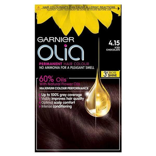 Garnier Olia Permanent Hair Colour 4.15 Iced Chocolate (Case of 3)