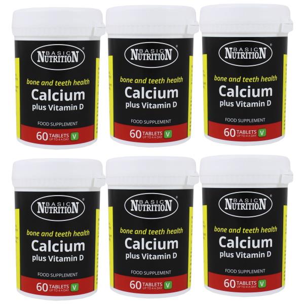 Basic Nutrition Calcium Plus Vitamin D 60 Tablets (Case of 6)