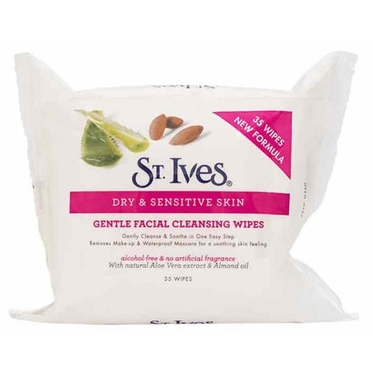 St Ives Dry & Sensitive Skin 35 Gentle Facial Wipes (Case of 5)