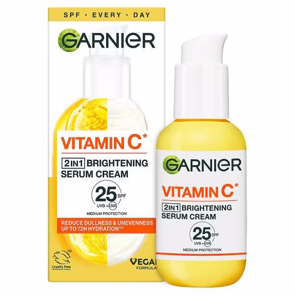 (LT) Garnier Skin Active Vitamin C 2in1 Brightening Serum Cream SPF25 50ml (Case of 6)