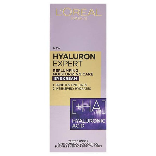 L'Oreal Hyaluron Expert Replumping Moisturising Care Eye Cream 15ml (Case of 6)