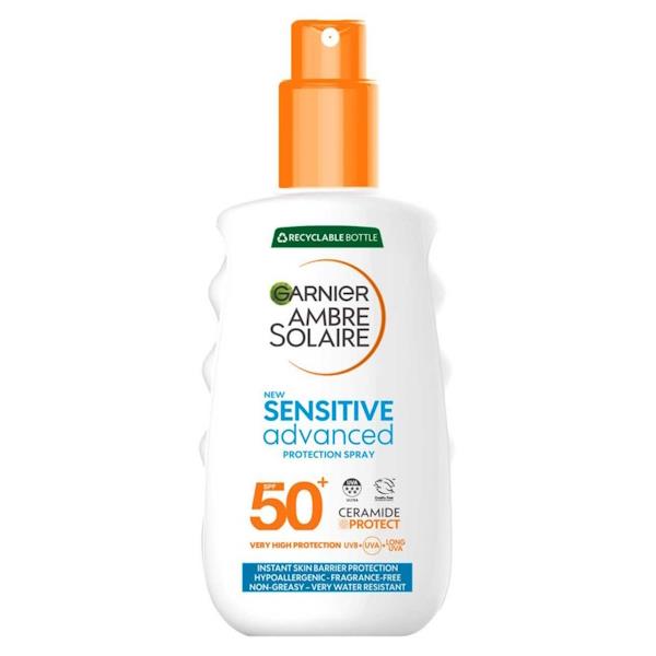 Garnier Ambre Solaire Sensitive Advanced Protection Spray SPF50+ 150ml (Case of 6)