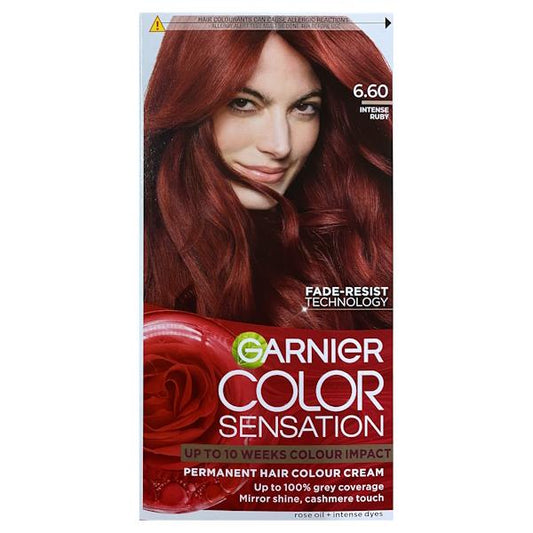 (LT) Garnier Color Sensation Intense Permanent Colour Cream 6.60 Intense Ruby (Case of 3)