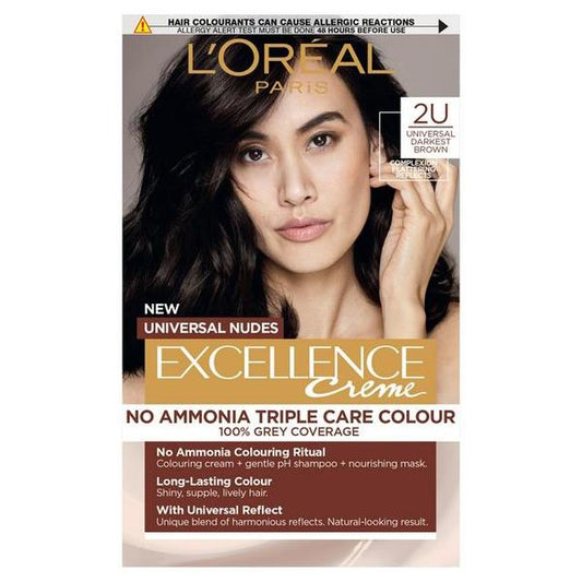 L'Oreal Excellence Creme Universal Nudes 2U Universal Darkest Brown (Case of 3)
