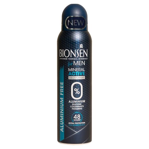 Bionsen Aluminium Free For Men Mineral Active Deodorant Spray 150ml (Case of 12)