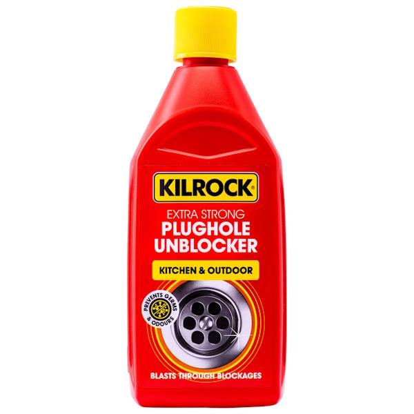 Kilrock Extra Strong Plughole Unblocker Kitchen & Outdoor 500ml (Case of 6)