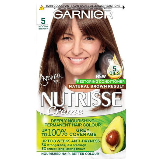 (LT) Garnier Nutrisse Creme Permanent Colour 5 Mocha Brown (Case of 3)