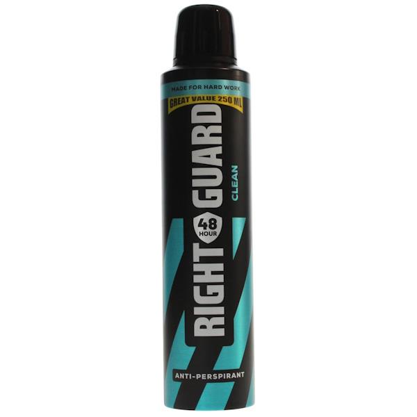 Right Guard Clean Anti-Perspirant Spray 250ml (Case of 6)