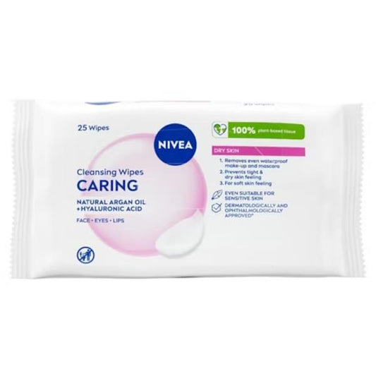 Nivea Caring Cleansing Wipes 25 Wipes (Case of 6)