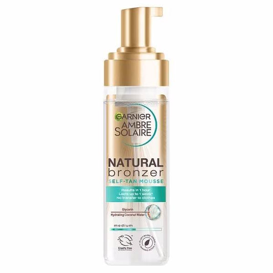 (LT) Garnier Ambre Solaire Natural Bronzer Self-Tan Mousse Medium 200ml (Case of 6)
