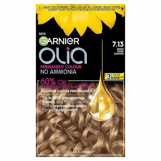 Garnier Olia Permanent Hair Colour 7.13 Beige Dark Blonde (Case of 3)