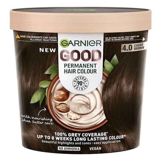 (LT) Garnier Good Permanent Hair Colour 4.0 Cacao Brown (Case of 3)