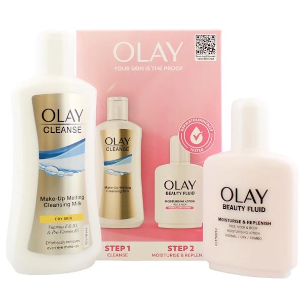 Olay Gift Set Cleanising Milk 200ml & Beauty Fluid 100ml