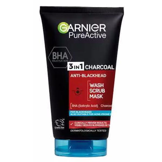 Garnier Pure Active 3in1 Charcoal Anti-Blackheads 150ml (Case of 6)