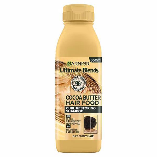 Garnier Ultimate Blends Hair Food Cocoa Butter Shampoo 350ml (Case of 6)