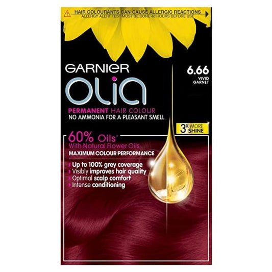 Garnier Olia Permanent Hair Colour 6.66 Vivid Garnet (Case of 3)