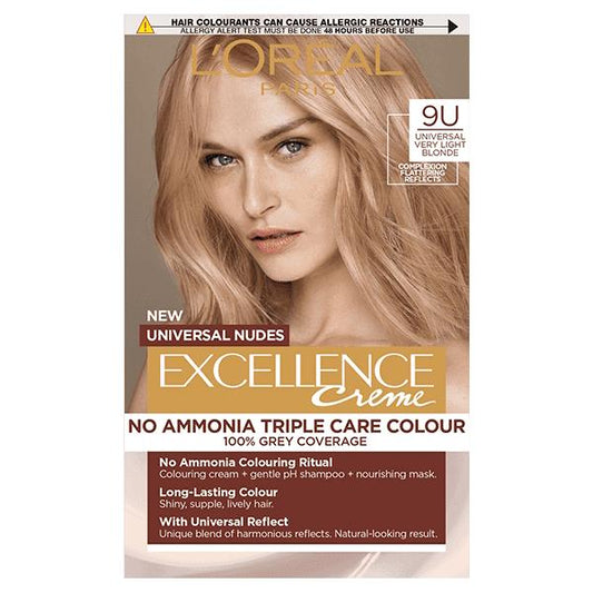 L'Oreal Excellence Creme Universal Nudes 9U Universal Very Light Blonde (Case of 3)