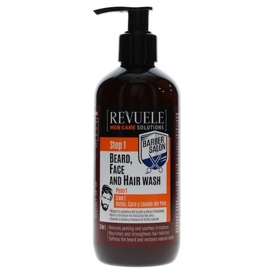 Revuele Men Beard Face and Hair Wash 300ml (Case of 12)