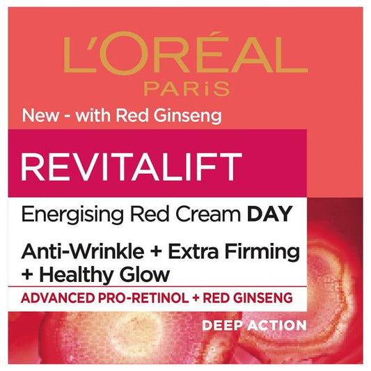 L'Oreal Revitalift Energising Red Day Cream 50ml (Case of 6)
